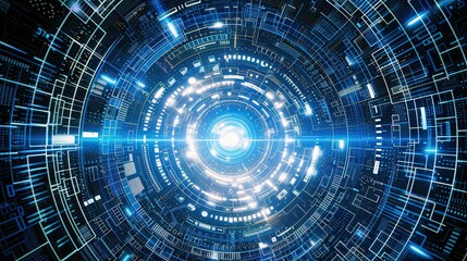 Fototapeta premium Abstract Technology Tunnel.