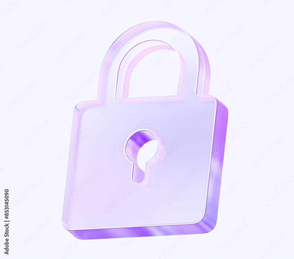 Poster lock icon with colorful gradient. 3d rendering illustration for graphic design, ui ux design, presen