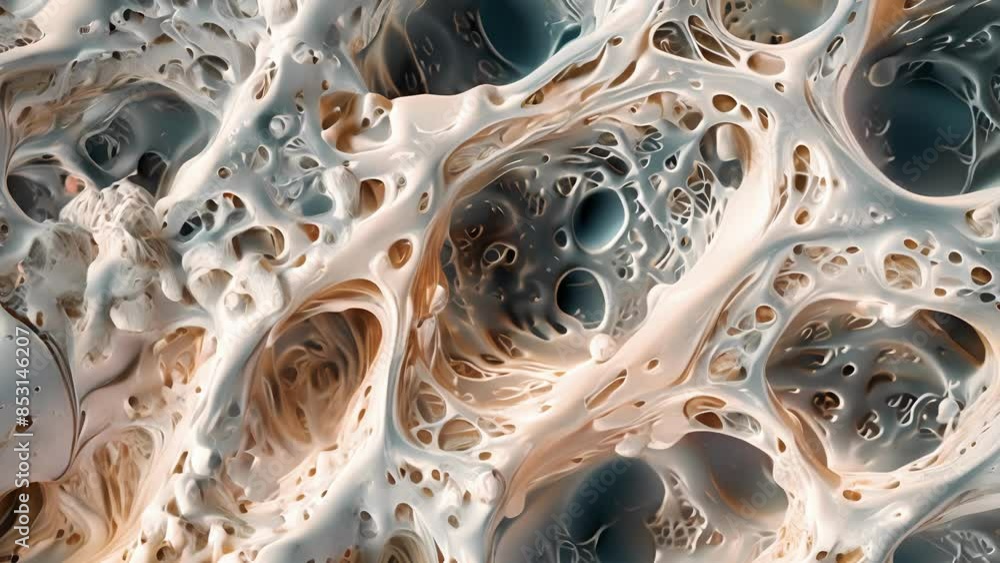 Poster the intricate network of osteoclasts and their resorption pits can be seen in this crosssection anim