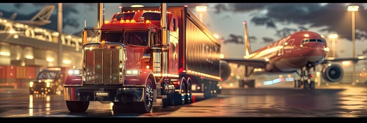 airport, cargo, delivery truck,