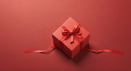 red gift box with ribbon