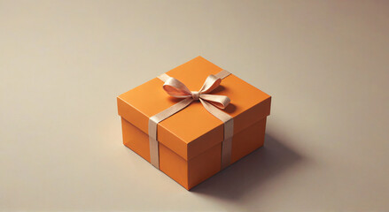 Obraz premium red gift box with golden ribbon