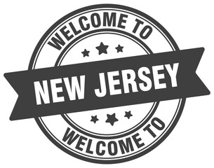 Obraz premium Welcome to New Jersey stamp. New Jersey round sign