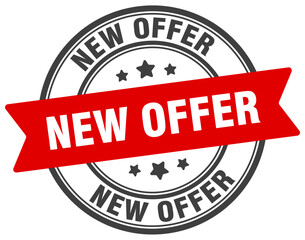 new offer stamp. new offer label on transparent background. round sign