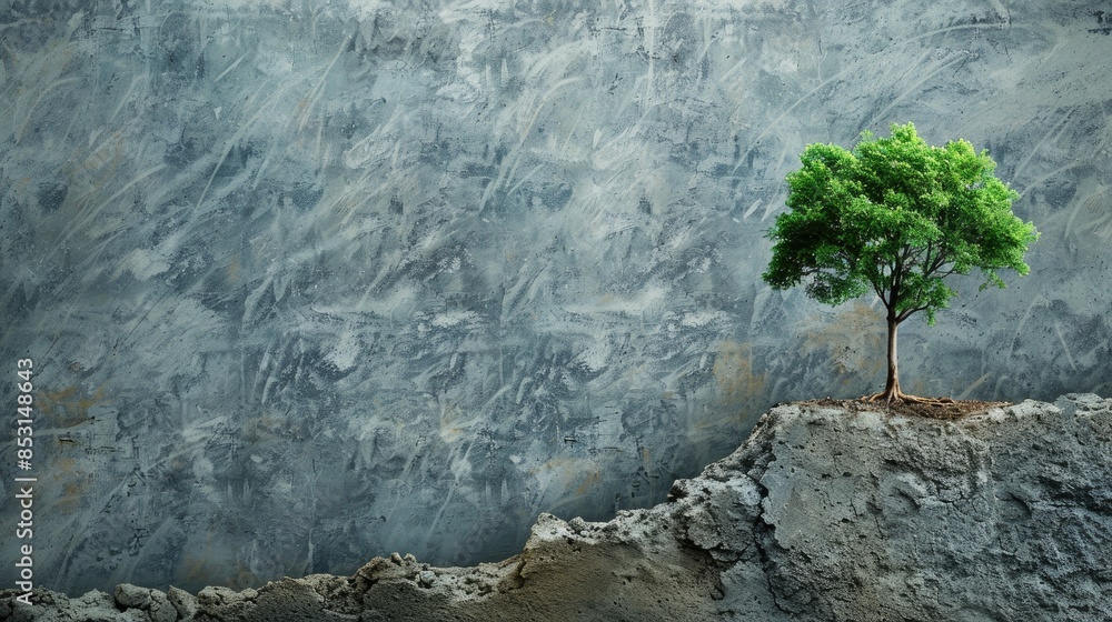 Poster on world environment day showcase a lone tree set against a backdrop serving as a striking graphic e