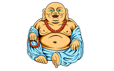 cartoon monk mascot design art