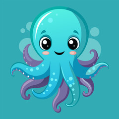 A magnificent image of a small octopus swimming on the ocean floor. Discover amazing views of the underwater world.