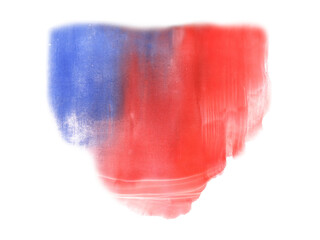 Vibrant Brush Stroke by Blending Red and Blue Colors. colors of the national flag of many countries. Abstract Watercolor Painting illustration for creative projects, texture