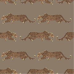 Seamless pattern with the image of a leopard