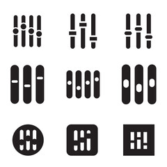 Set of audio equalizer icons.