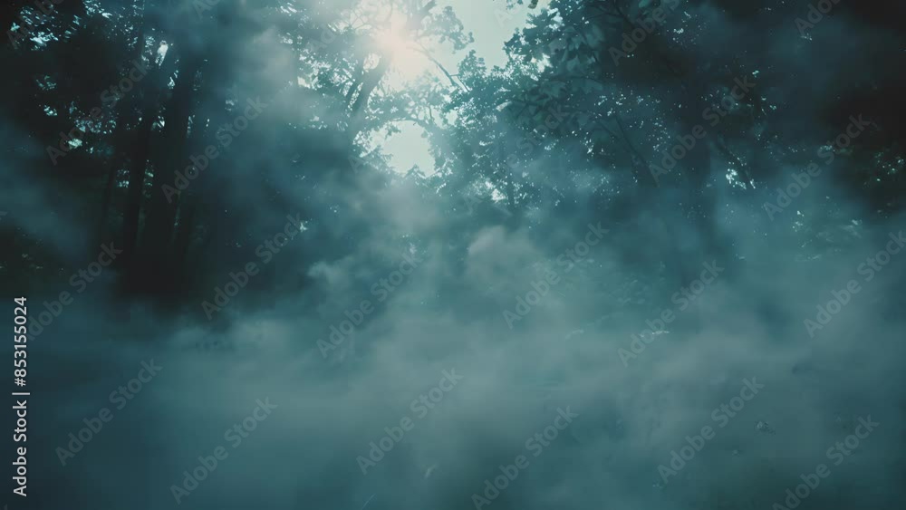 Poster a fog creeps in engulfing the forest and causing the ghostly shadows to appear even more menacing as