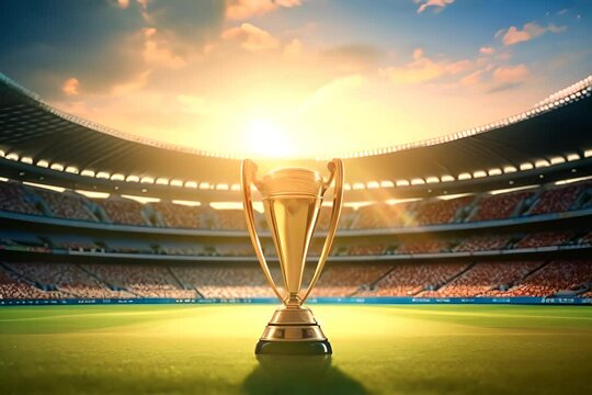 trophy on stadium background