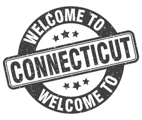 Welcome to Connecticut stamp. Connecticut round sign