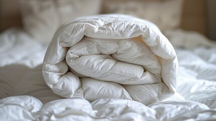 Obraz premium Bed With White Comforter