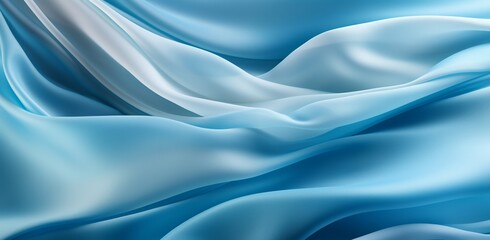 Fototapeta premium blue silk background arranged as elegant flow