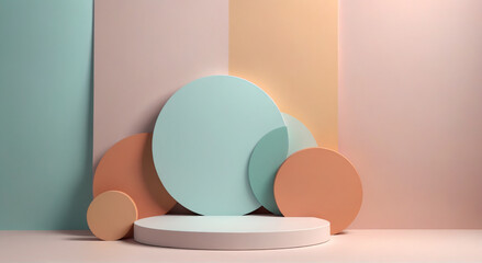 Fototapeta premium Podium Platform: 3D Rendering for Product Showcase