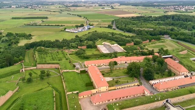 Kleine Festung Theresienstadt Terezin Gedenkst&auml;tte  Luftaufnahme