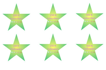 Social media's followers celebration sign.