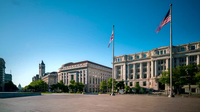 Time Lapse from Freedom Plaza with US Capitol in the background