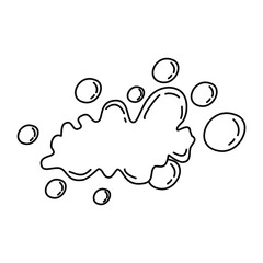 Bath Foam Soap with Bubbles, Shampoo and Soap Foam Lather Icon Doodle Illustration