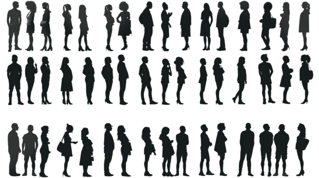 silhouettes of people