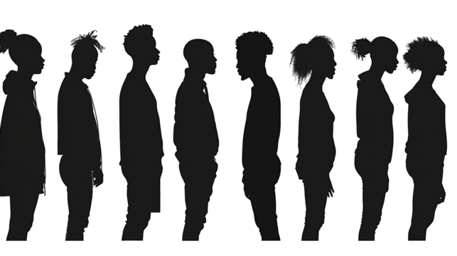 silhouettes of black people