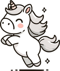 charming unicorn fairytale magical fantasy cute cartoon illustration