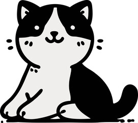 cute kitty chubby kitten cat lazy icon illustration vector element design