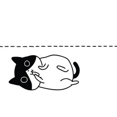 cute kitty chubby kitten cat lazy icon illustration vector element design