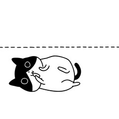 cute kitty chubby kitten cat lazy icon illustration vector element design