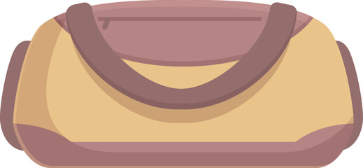 Brown and beige canvas travel bag is lying down, ready for a trip