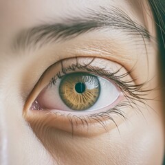 Fototapeta premium close up of a hazel human female left eyeball