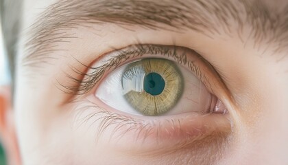 Fototapeta premium close up of a hazel human male right eyeball