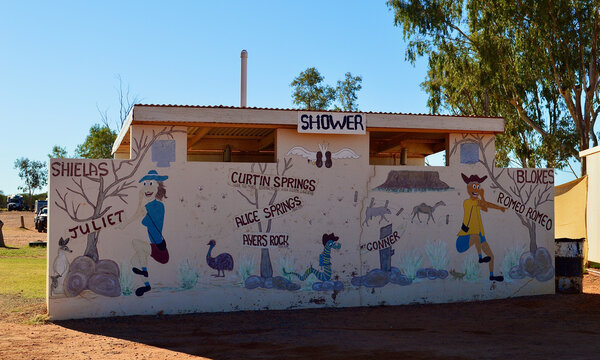 A view at Curtin Springs Wayside Inn and Caravan Park in Central Australia.