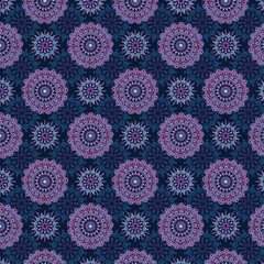 Seamless pattern with mandalas on a dark background