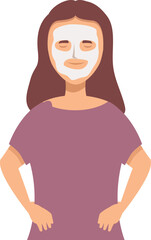 Young woman is enjoying a moment of self care, applying a cosmetic mask to her face