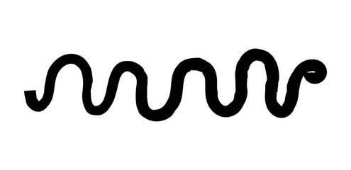 Dry brush mark, pencil squiggle and scribble. Hand drawn vector crayon various line, spiral and doodle. Black rough highlighter, chalk stroke, pencil divider. Curly line.