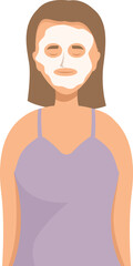 Obraz premium Young woman is taking care of her skin by applying a cosmetic mask