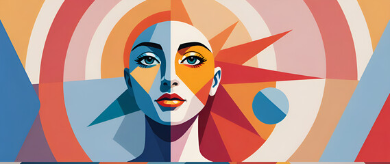 illustrazione con elementi geometrici a tema astratto contemporaneo