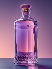 Luxury bottle made of purple glass