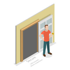 3D Isometric Flat  Illustration of Psychological Types. Item 4