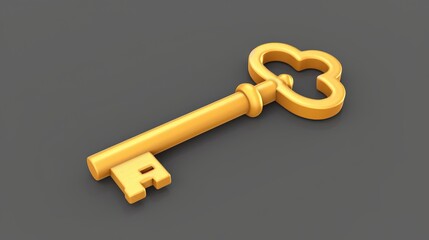 3d cartoon key .