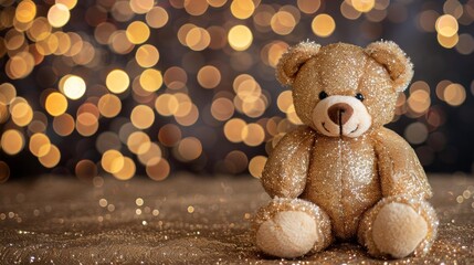 Brown Bear Sitting on Sandy Beach
