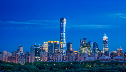Sustainable Green City with Modern Skyscrapers and Eco-Friendly Buildings