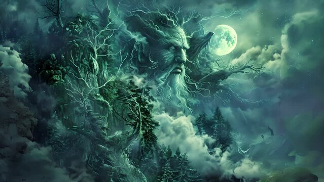 The air was thick with the scent of cedar and pine as the spirits of the forest materialized in the moonlight their forms constantly shifting and changing.