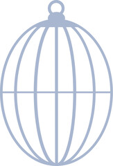Round birdcage hanging with hook, representing freedom, captivity, or decoration