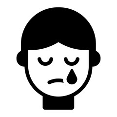 Cry sad man icon