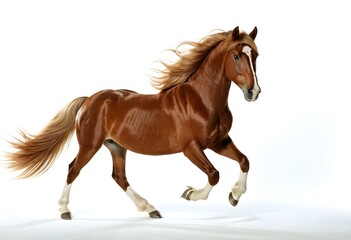 Obraz premium Chestnut Horse Galloping in Motion