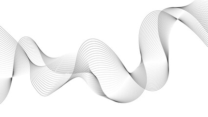 Abstract wave element for design. Digital frequency track equalizer. Stylized line art background. Wave with lines created using blend tool. Curved wavy line, smooth stripe.