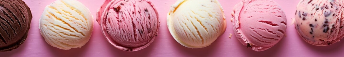 background ice cream close-up top view.